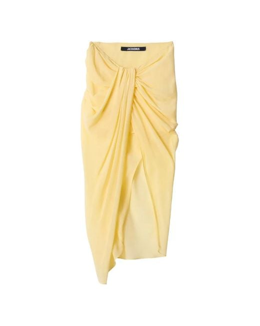 Jacquemus Yellow The Paréo Asymmetric Sarong Skirt
