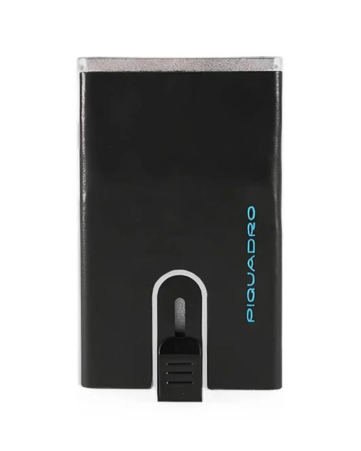 Piquadro Black Logo-Print Card Holder for men