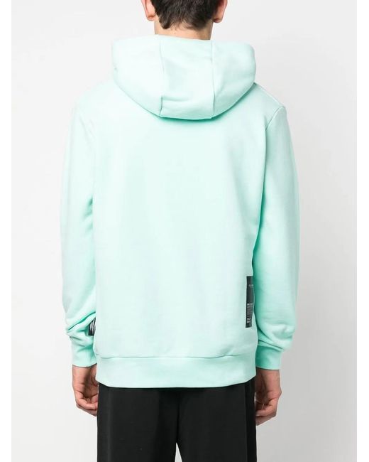 Philipp Plein Blue Tiger-Motif Long-Sleeved Hoodie for men