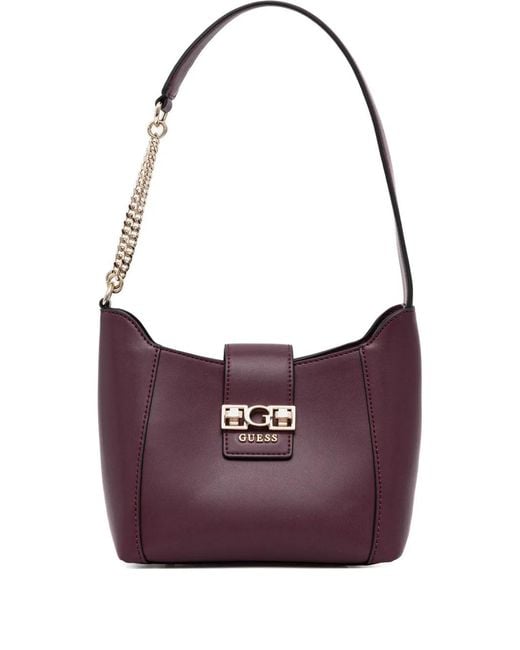 Guess Purple Logo Appliqué Tote Bag