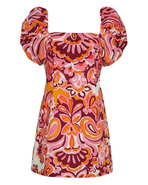 Cara Cara Red Kelly Kleid mit Paisley-Print