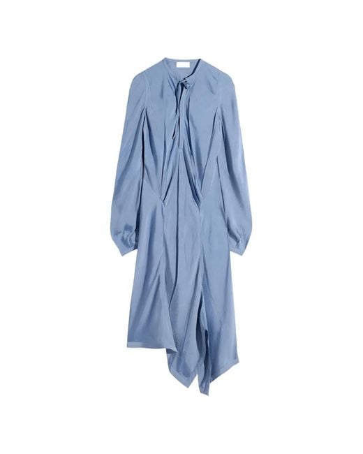 Lemaire Blue Pleated Bias Day Dress