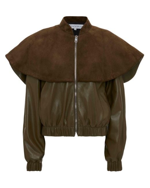 J.W. Anderson Brown Leather Bomber Jacket