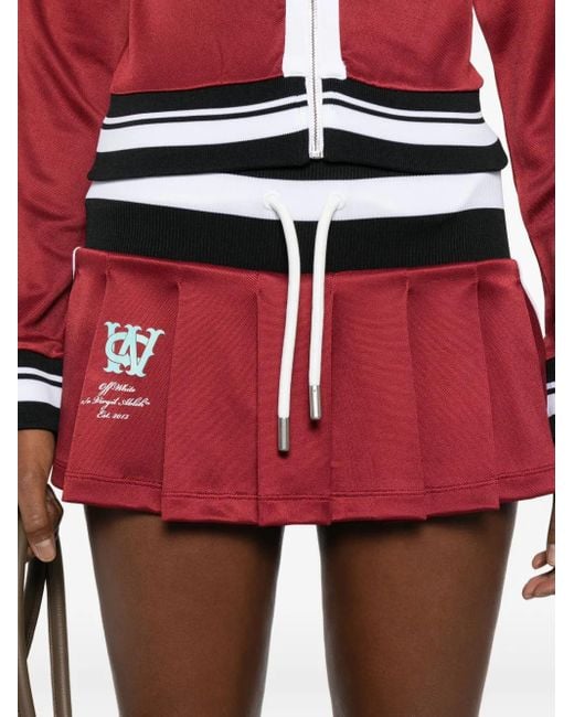 Off-White c/o Virgil Abloh Red Faltenrock mit Kordelzug