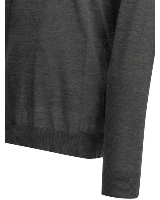 Golden Goose Deluxe Brand Gray Polo À Manches Longues En Laine Mérinos Grise for men