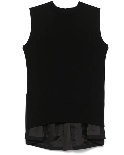Sacai Black Colourblock Vest