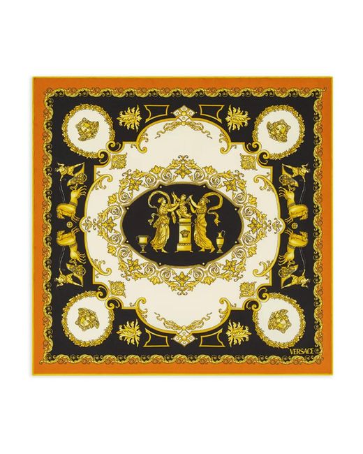Versace Metallic Hall Of Heroes Print Scarf