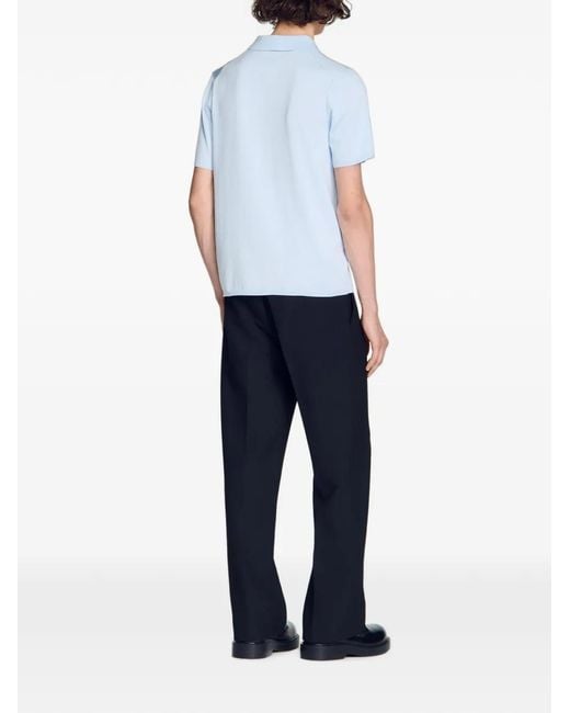 Sandro Blue Short-Sleeve Polo Shirt for men