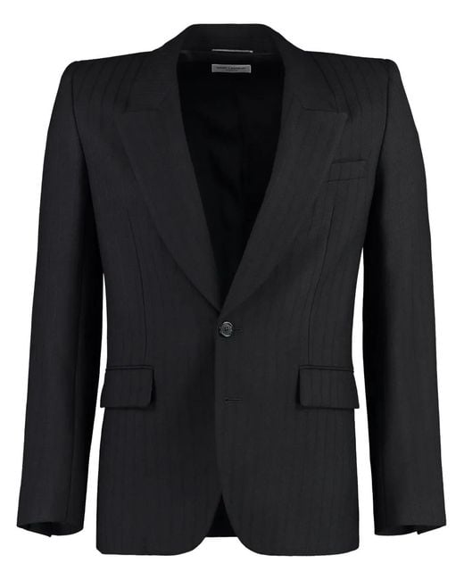 Saint Laurent Black Striped Suit Jacket for men