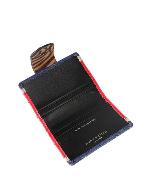 Kurt Geiger Red Eagle-Head Quilted Wallet