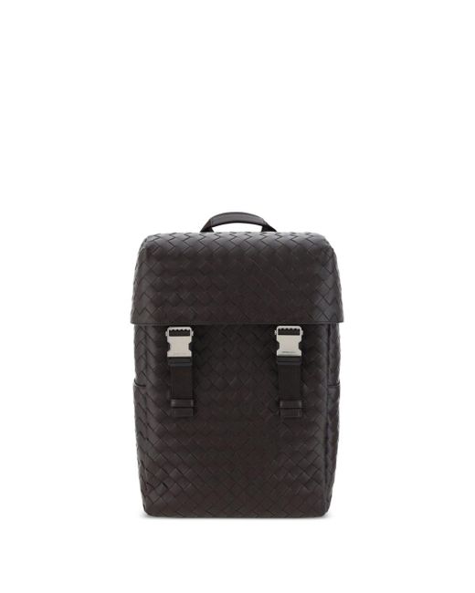 Bottega Veneta Black Zaino Avenue Intrecciato Leather Backpack for men