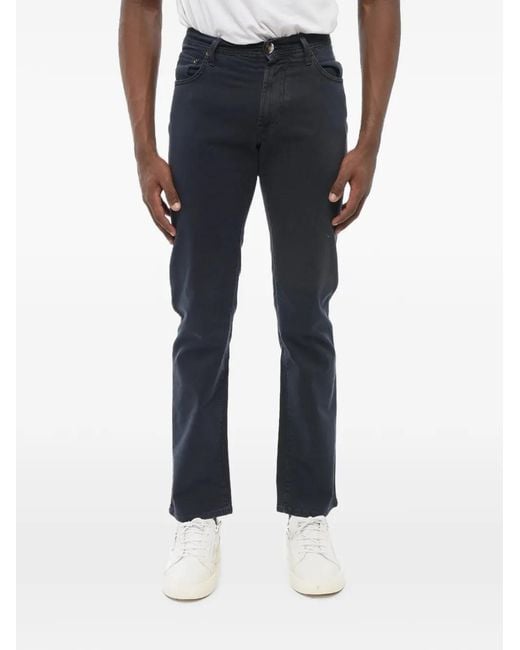 Corneliani Blue Id Embroidered Jeans for men