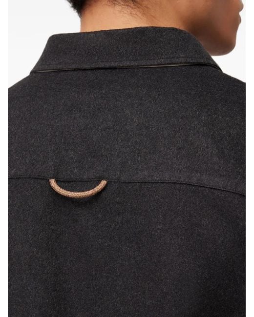 RETORI Black Patch-Pocket Shirt Jacket for men