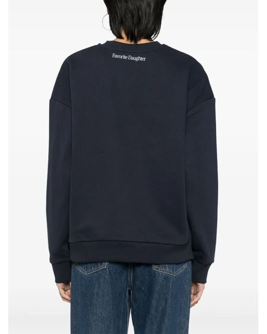 FAVORITE DAUGHTER Black Slogan Print Cotton-Blend Sweatshirt