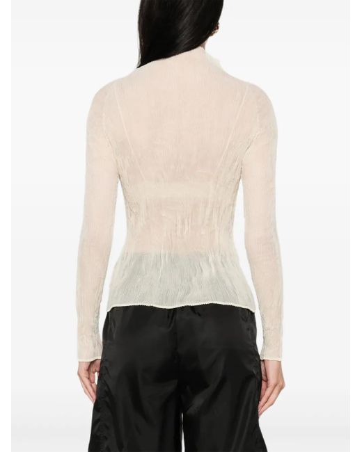 Blusa Semi Trasparente di Issey Miyake in White