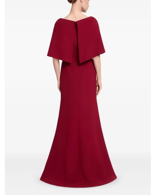 Elie Saab Red Caped Cady Gown