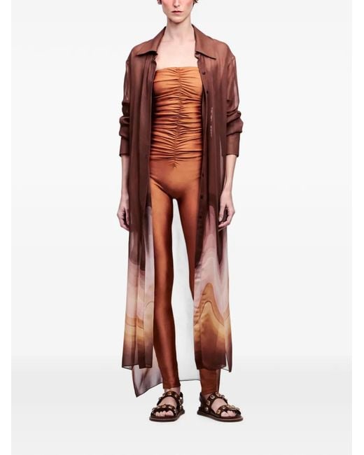 Yukio Red Pantera Wave Sheer Shirt