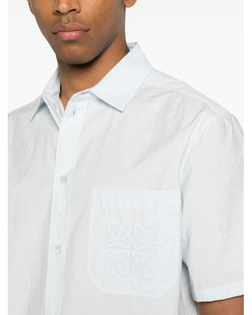 Loewe White X Paula's Ibiza Anagram-Embroidered Short-Sleeve Shirt for men