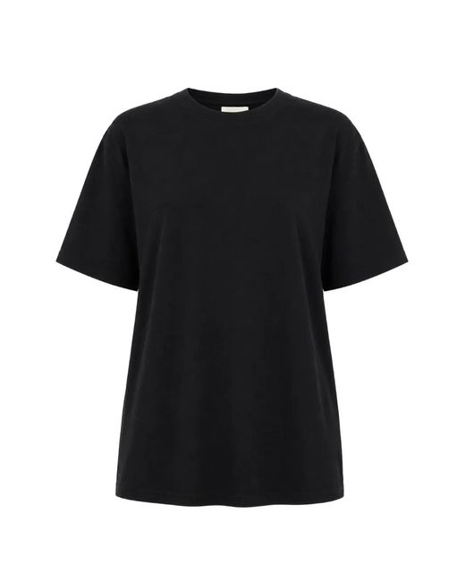 Khaite Black Crewneck Short-Sleeved T-Shirt