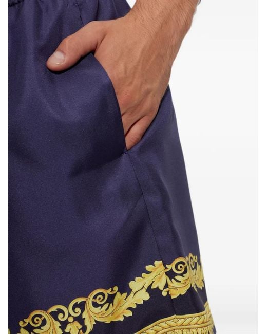 Versace Blue Printed Boardshorts for men