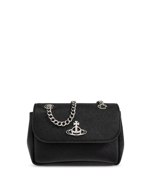Borsa A Spalla Con Placca Orb di Vivienne Westwood in Black