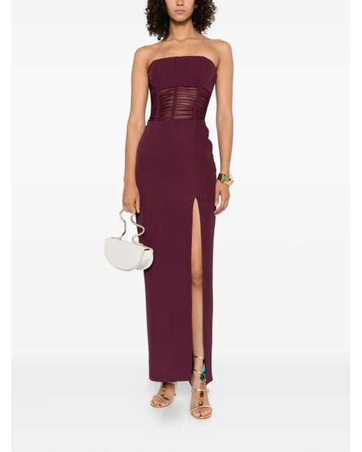 Patrizia Pepe Purple Mesh-Insert Dress