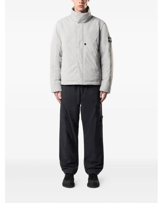 Stone Island White Logo-Patch Jacket for men
