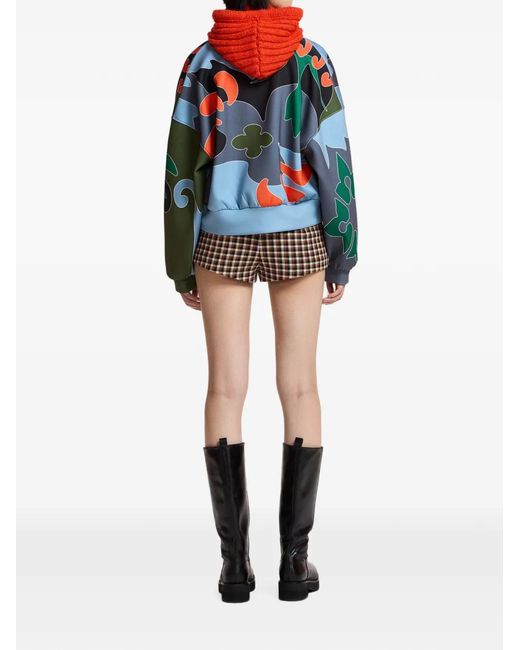 Essentiel Antwerp Blue Kiva Graphic-Print Jacket