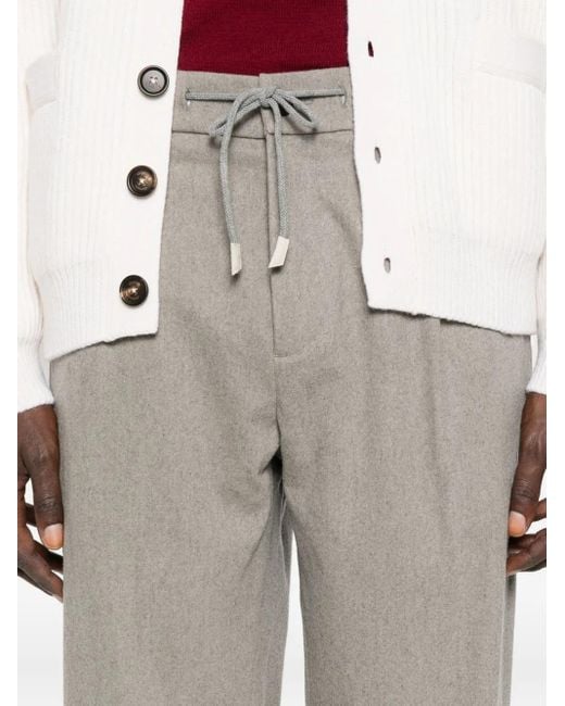 Pantalones plisados con cordones Eleventy de hombre de color Gray