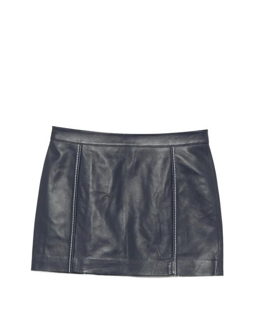 Michael Kors Leren Mini-Rok in het Gray