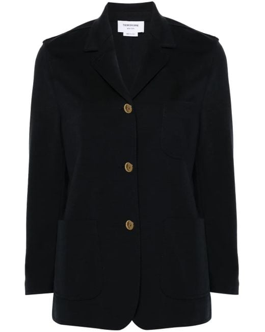 Thom Browne Black Wool Single-Breasted Blazer