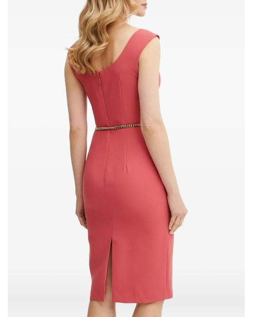 Marciano Red Vittoria Midikleid mit eckigem Ausschnitt