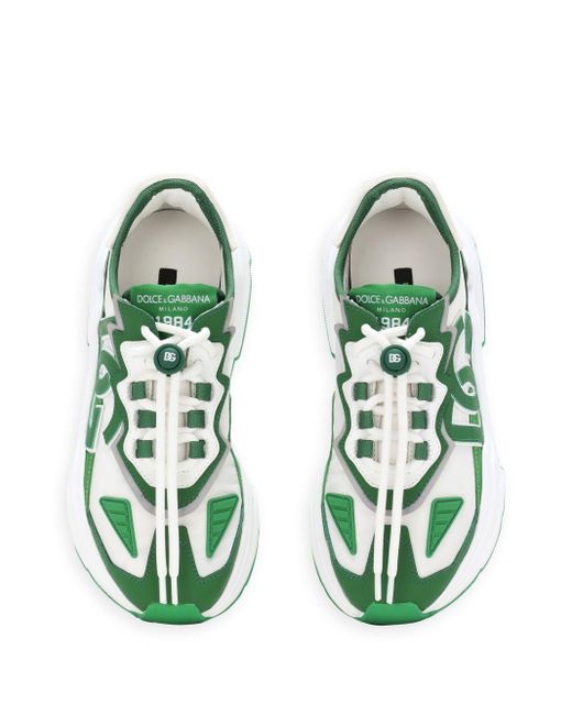 Dolce & Gabbana Green Sneaker Daymaster aus Materialmix