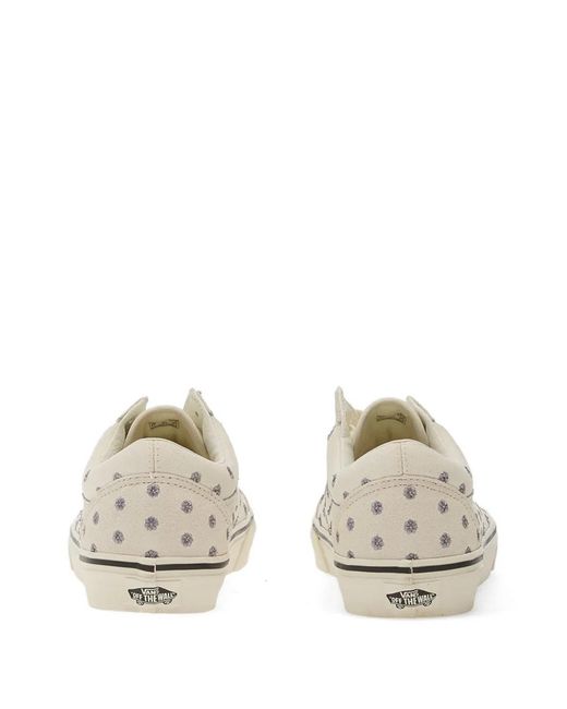 Vans White Floral-Embroidered Old Skool Sneakers