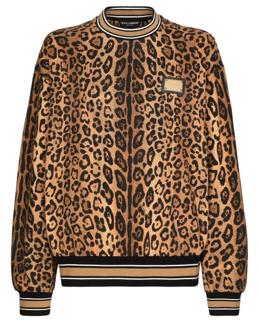 メンズ Dolce & Gabbana レオパード スウェットシャツ Brown