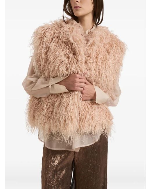 Forte Forte Women's Brown Shaggy Faux-Fur Vest