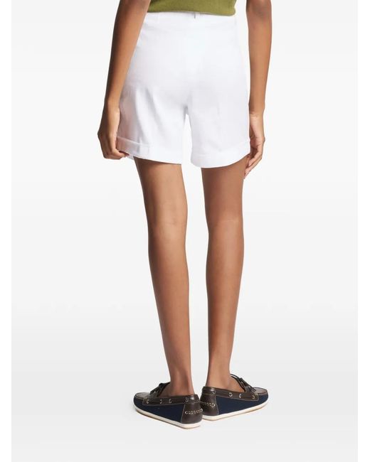 Fay White Pleated Shorts