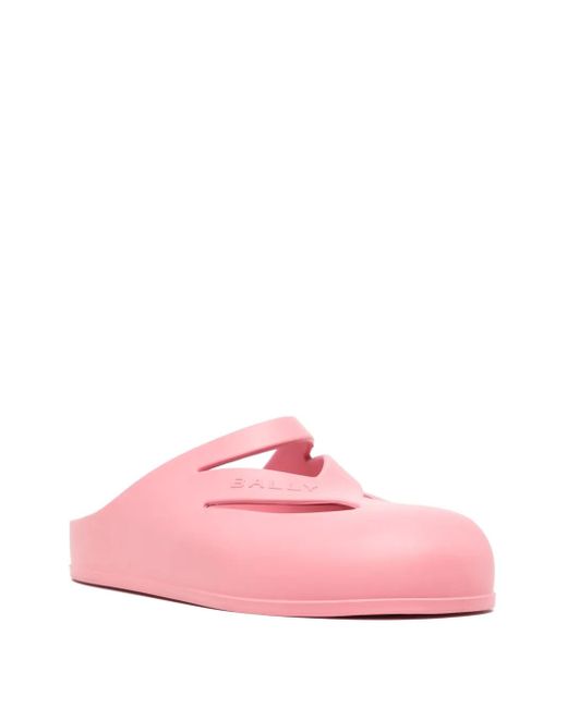 Bally Pink Round-Toe Flat Slides