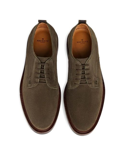 Hackett Brown Egmont Derby Shoes for men