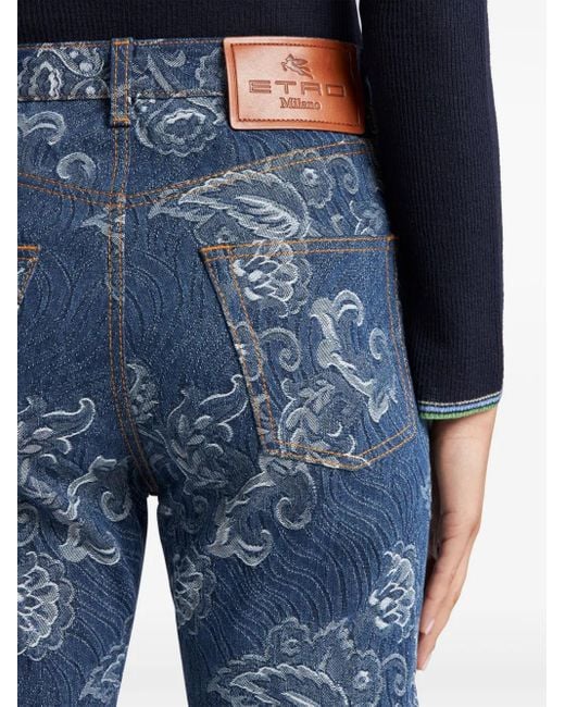 Etro Jeans Met Jacquard -effect in het Blue