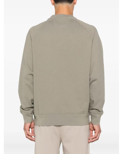 C P Company Gray Sweatshirt With Embroidered Logo for men