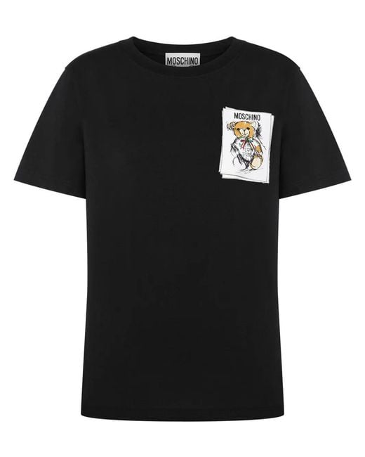 Moschino Black T-shirt With Teddy Bear Print