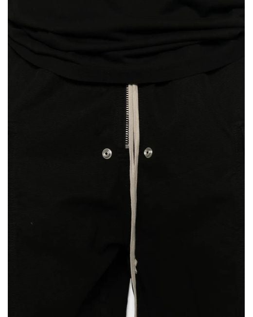 Rick Owens Black Cargobela Drawstring-Waist Cargo Shorts for men