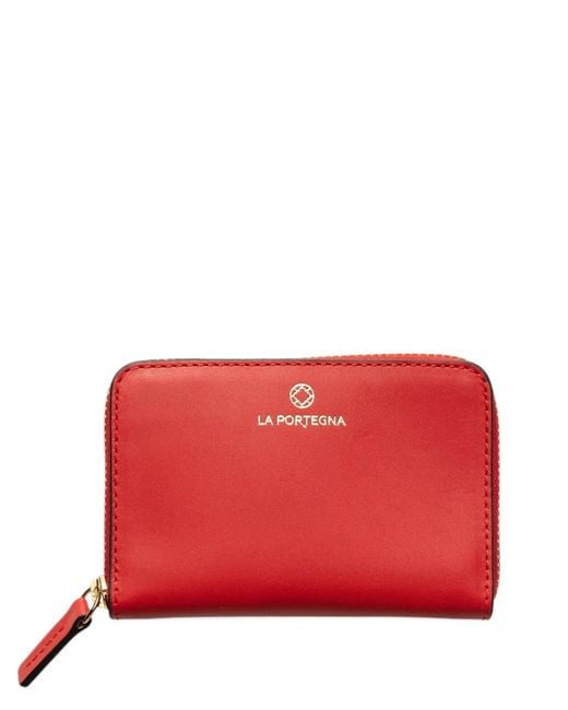 La Portegna Red Baby Julia Leather Wallet