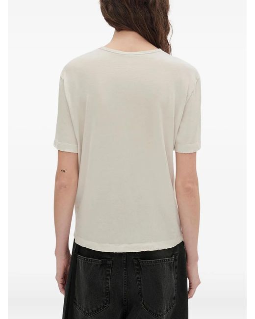Ann Demeulemeester White Fanie Printed Jersey T-Shirt