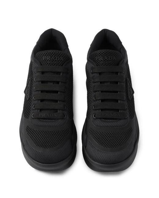 Prada Black Technical Mesh Sneakers