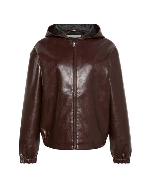 Calvin Klein Brown Hooded Zip-Up Bomber Jacket