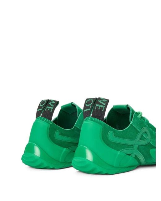 Loewe Green Split Leather Grip Sneakers