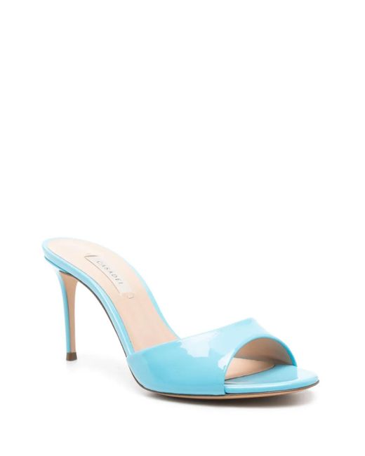 Casadei Blue Patent-Finish Sandals