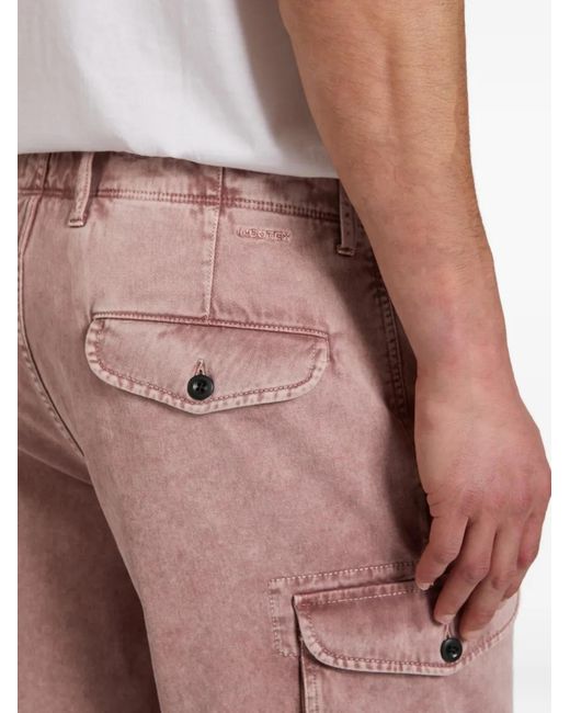 Slowear Pink Cotton Cargo Shorts for men